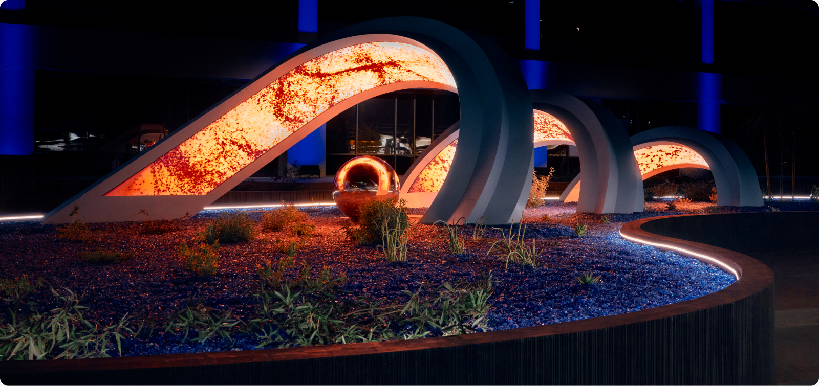 Strata installation at night, Mesa AZ