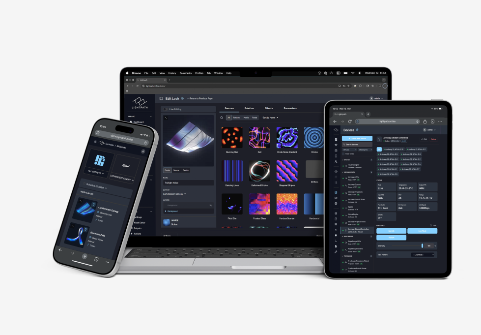 Lightpath OS running on a laptop, tablet and phone